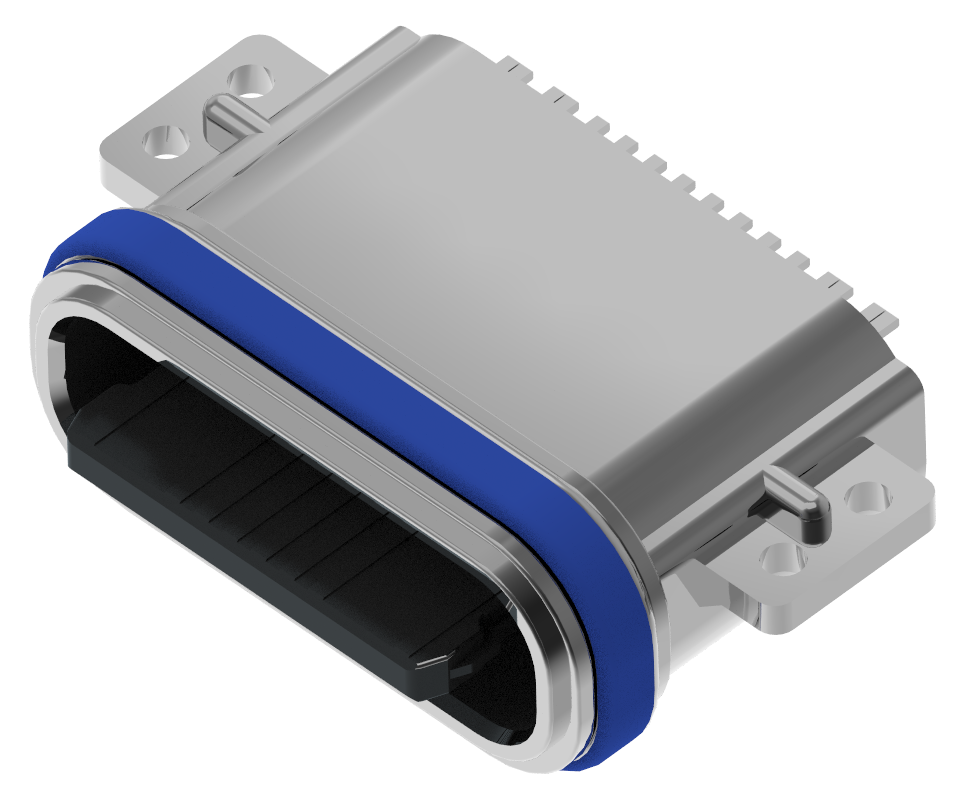 XB-ATCF-16-010-X TYPE C 16P 防水母座沉板0.8 L=6.5mm(U型粉末金外壳)